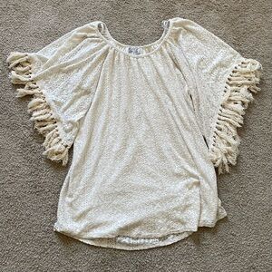 VaVa by Joy Han ~ Ivory Lace Shift Dress ~ Tassels ~ Western ~ Size M